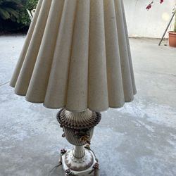 Vintage Italian Porcelain Lamp With Shade