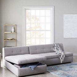 West Elm Plateau Sectional In gray