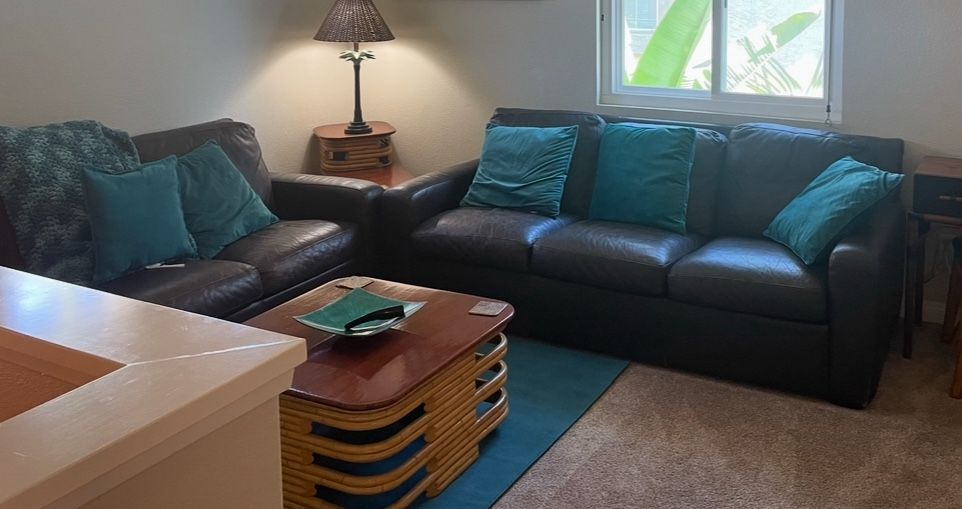 2 Brown Leather Couches & 1 Brown Leather Recliner