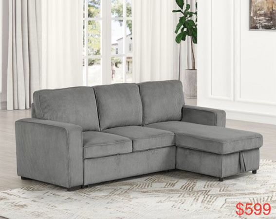 Corduroy Sectional Sleeper With Storage