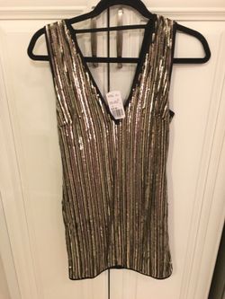 Gold champagne sequin dress