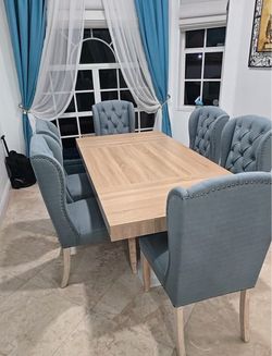 Farmhouse dining set with 6 chairs