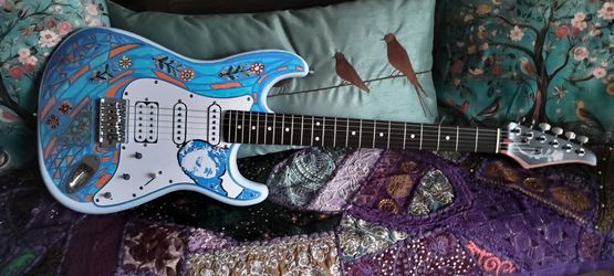 Brand new custom painted electric guitar