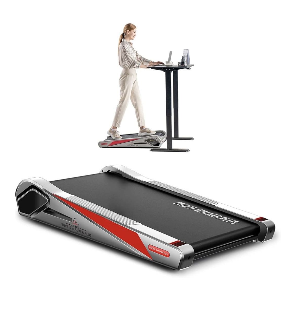 Egofit Walker Pro/Plus Smallest Under Desk Treadmill Walking Pad, Small & Compact Walking Treadmill with Fixed 5% Incline to Fit Desk Perfectly and Ho