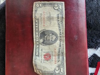 1963 5$ bill red ink