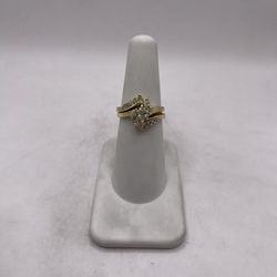  14kt Gold Duo Diamond Engagement Style Ring Set