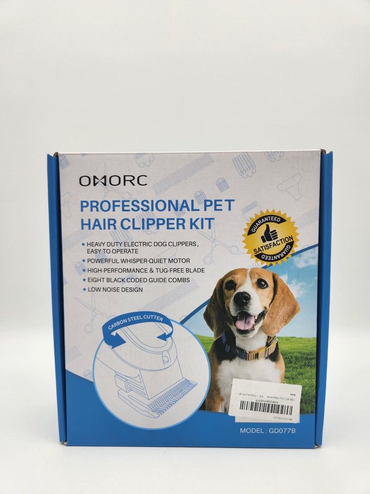 Omorc Professional Pet Hair Clipper Kit, Tug Free Blade, 7 Guards / CORTADORA DE PELO PARA PERROS NUEVA
