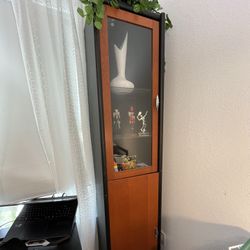 IKEA Tall Glass Display Cabinet(set Of Two), Wood & Black, Excellent Condition