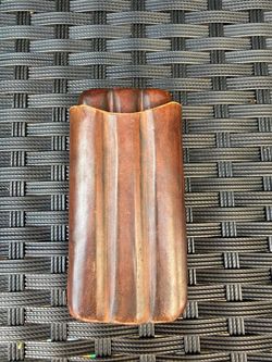 Vintage Italian Genuine Leather 3-Cigar Case Made in Italy
