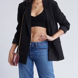 Open Edit Relaxed Fit Women’s Blazer Black Size XL New