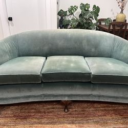 Antique Velvet Sofa With Wood Trim. Great Condition