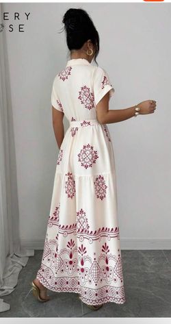 Emery rose patterned tie-waist maxi shirt dress