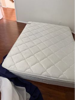 Full size mattress, boxspring, and frame