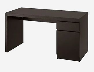 IKEA Malm Black-Brown Desk with Drawers