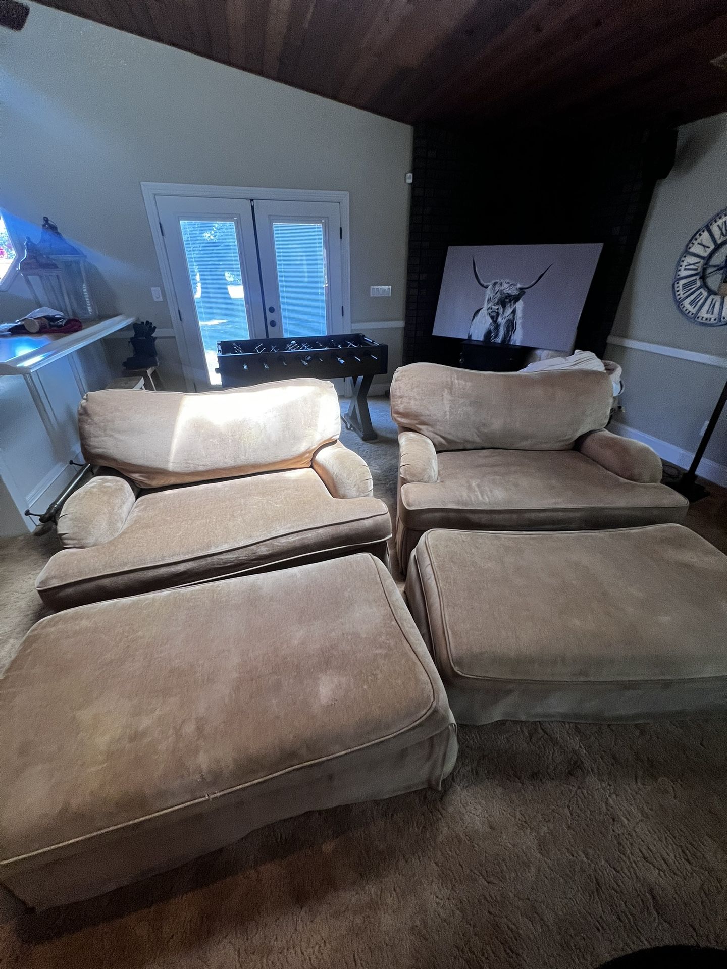 Oversized Lounge Sofa Chair with Ottoman