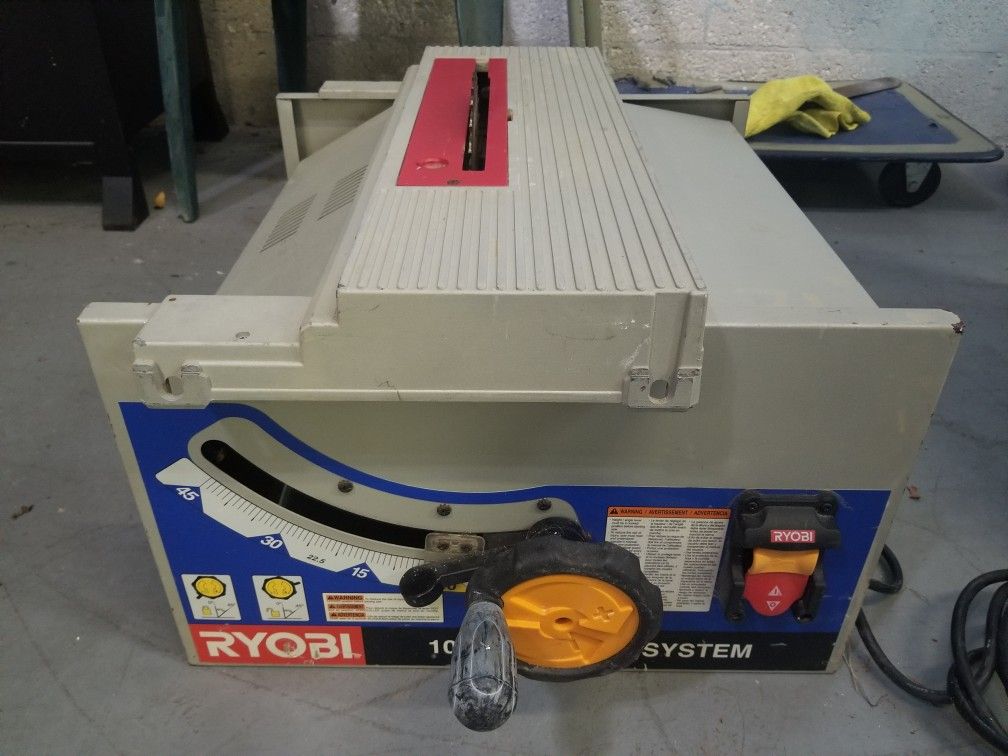 RYOBI 10 INCH TABLE SAW SYSTEM 4800 RPM MODEL BT31001 for Sale in