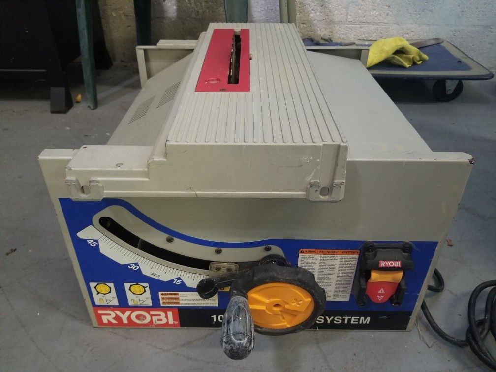 RYOBI 10 INCH TABLE SAW SYSTEM 4800 RPM MODEL BT3100-1