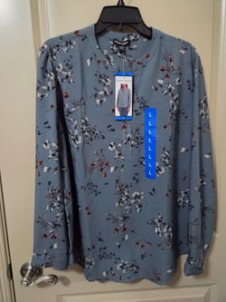 Hilary Radley Floral Blouse Size Large