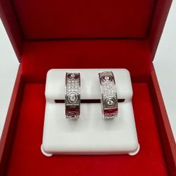 Moissanite Earrings in 925 Sterling Silver with a CTW of 1.40.