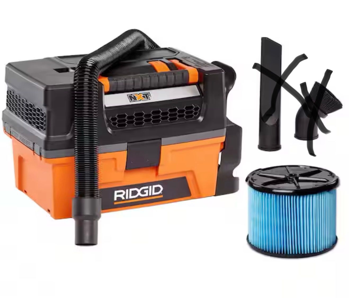 RIDGID 3 Gal. 5.0 Peak HP NXT Shop Vacuum Wet Dry Vac with Fine Dust Filter, Expandable Hose and Accessory Attachments HD0300