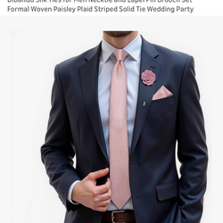 DiBanGu Silk Ties for Men Necktie and Lapel Pin Brooch Set Formal Woven Paisley Plaid Striped Solid Tie Wedding Party