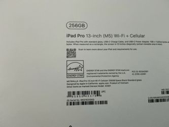 iPad Pro 13” M5 256GB W/ LTE Unlocked