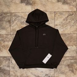 Alo Yoga Accolade Hoodie Espresso Brown NWT Unisex Pullover Sweatshirt Size XS
