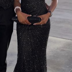 Black Prom Dress silver 