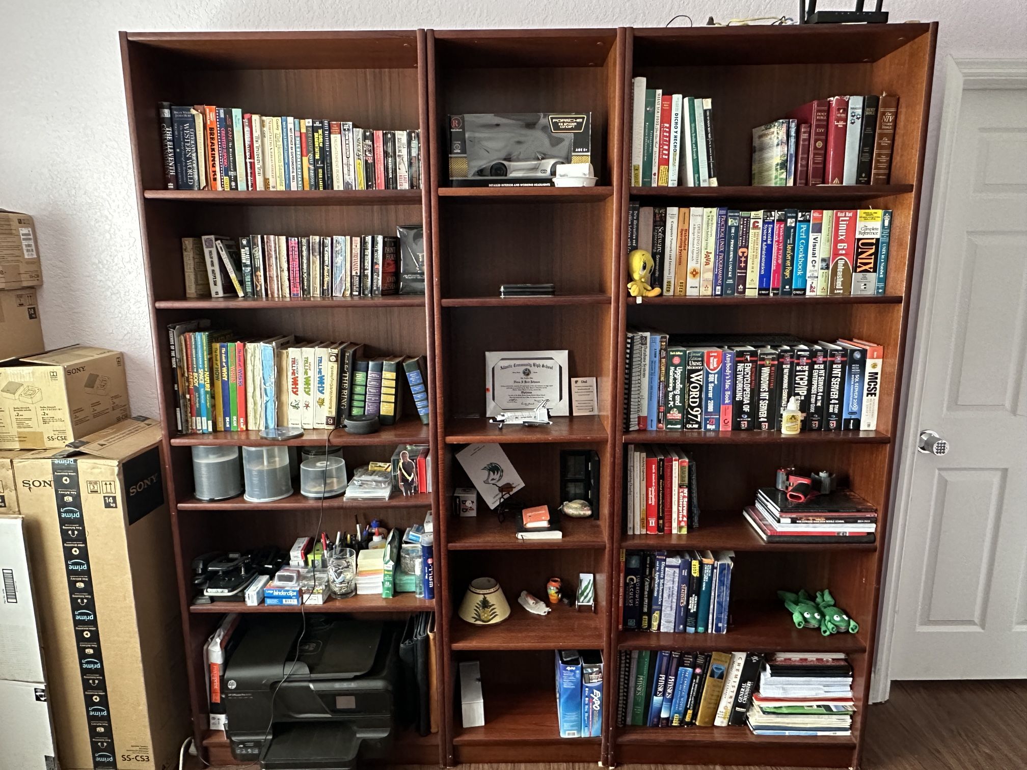 3 Piece Book Shelf / Case And Desk
