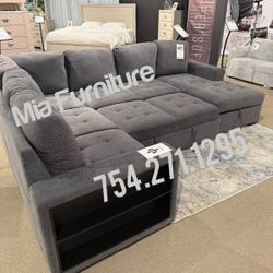 Sleeper Sectional Sofa Grey New Design 