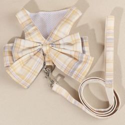 Yellow Plaid Dog Walking Harness