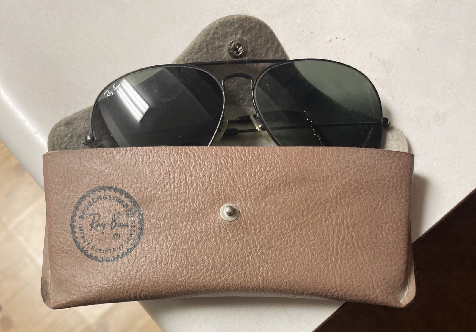 Ray Ban Vintage Black Aviator Sunglasses