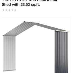 11.2 ft. W x 2.1 ft. D Peak Metal Shed with 23.52 sq.ft.