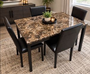5pc marbled top dining set