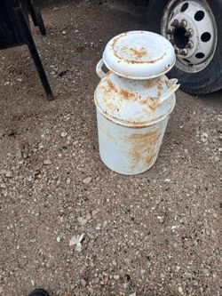 Vintage antique metal milk can