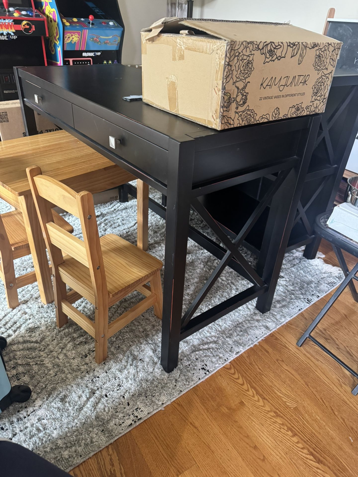 Set Of 2 - Modern Desk & Bookshelf