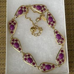Kate Spade Gold And PURPLE Paisley Park BEAUTIFUL Collar Necklace. NEW