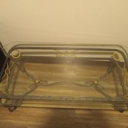 Glass Top Coffee Table,metal Frame