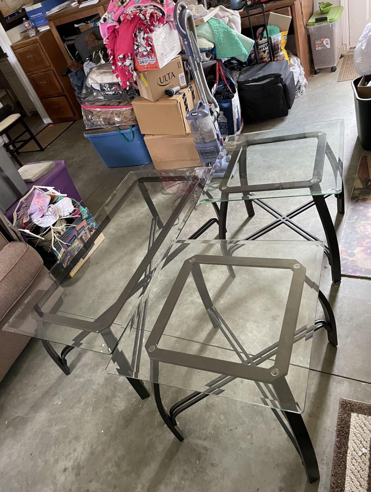 Glass Coffee Table And End Tables