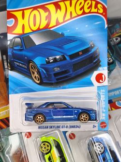 Hot wheels Nissan Skyline R34 Blue J Imports Japan