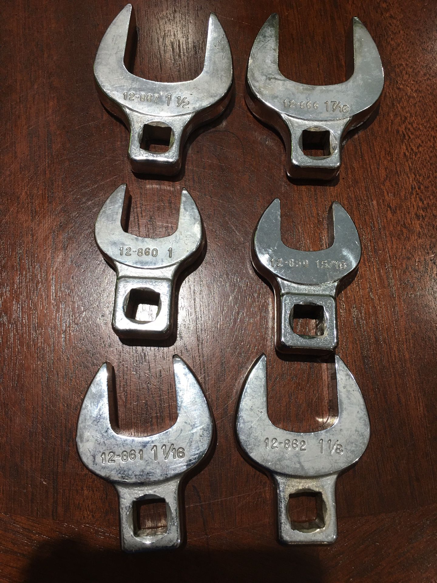 REDUCED.. ARMSTRONG USA CROWFOOT Wrench 6 Difference sizes
