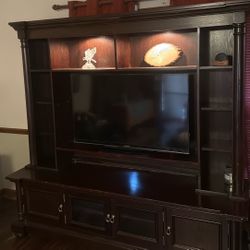 2 Piece Entertainment Center With 55” TV Stand