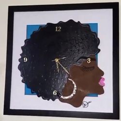 Afro Girl Clock 