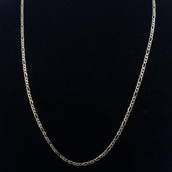 $500 Two Tone Gold Figaro Chain Necklace
