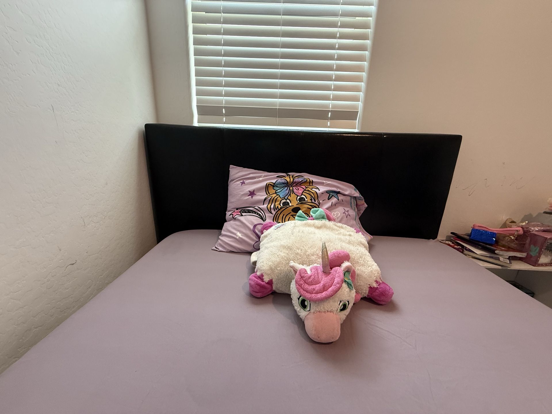 Full size Bed Frame with Headboard!! No Box Spring Needed!!