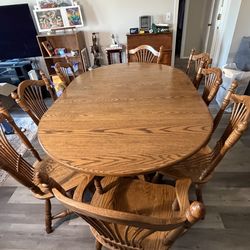 Custom Amish Dining Table with 8 chairs