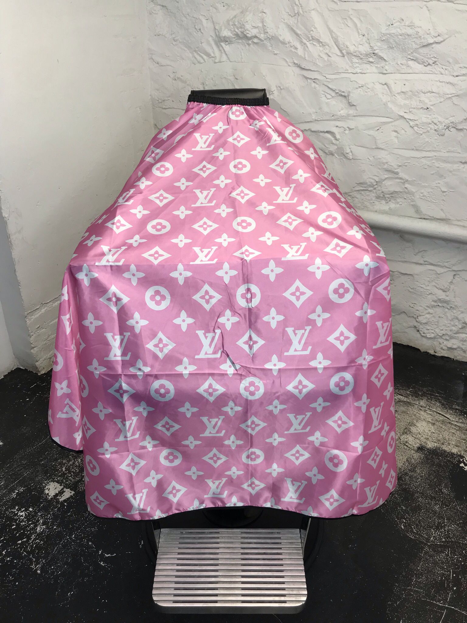 Louis Vuitton Designer Barber and Hairstylist Cape Pink/Black in