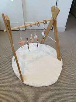 Wooden Baby Play Gym Set/Activity Gym/Interactive Activity Center With Hanging Bar And Toys