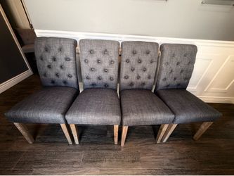 4 Gray Fabric Dining Room Chairs