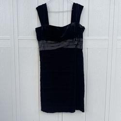 Jessica H Women’s Black Ruffes Velvet Party Dress Size 16